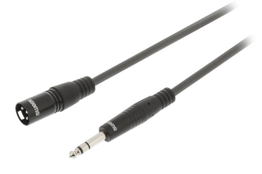 XLR Stereo Cable XLR 3-Pin Male – 6.35 mm Male 1.5 m Dark Grey – Avaaa